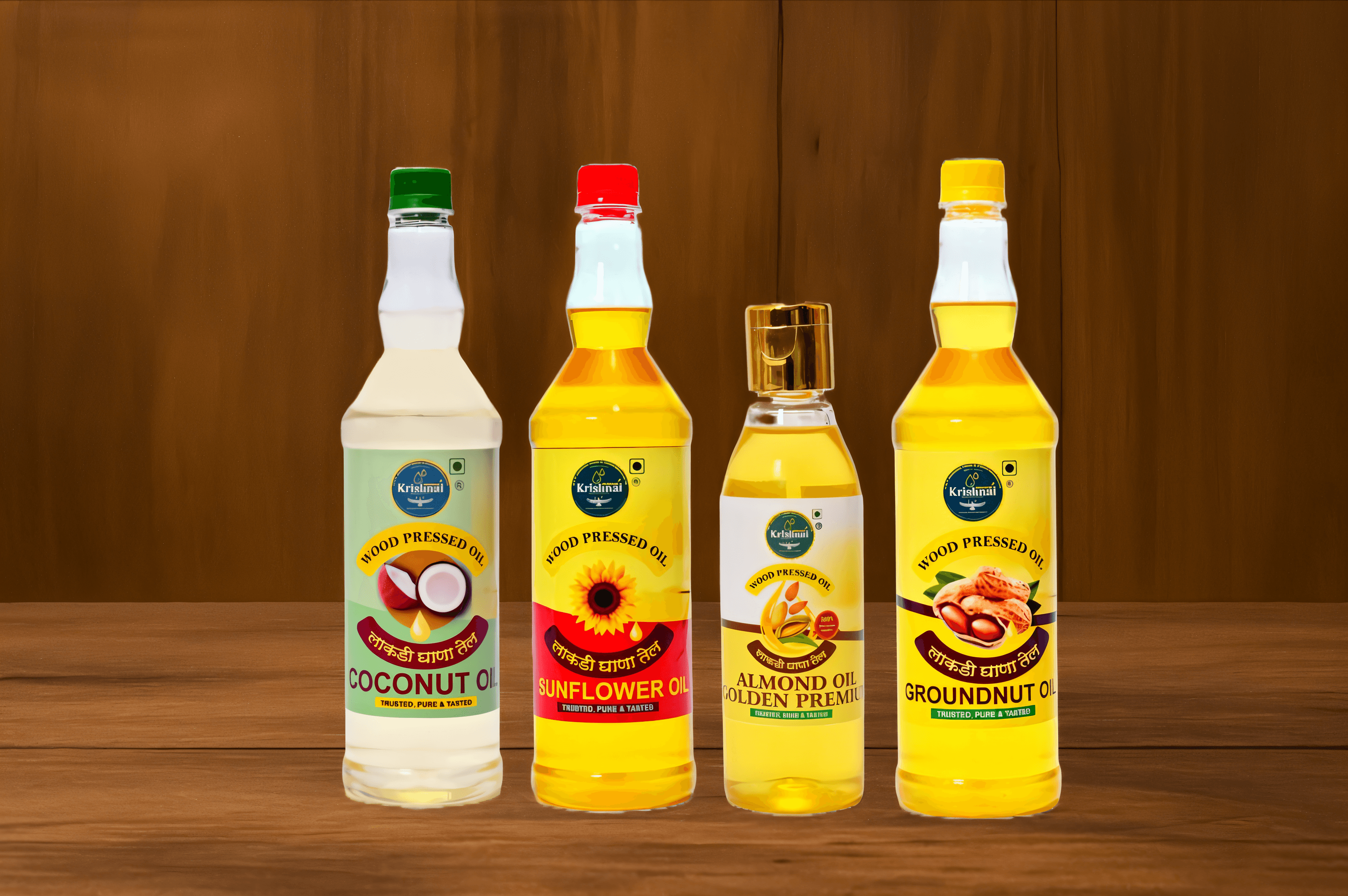 Freshly extracted pure coconut oil in traditional wooden press